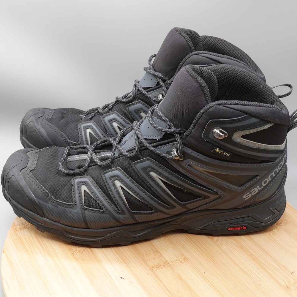 Salomon Boots Mens 13 Black X Ultra 3 Mid GTX Gore-Tex Hiking Boots 401293